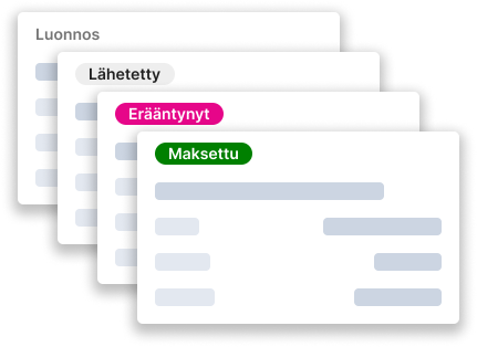 Verkkolaskun tilat: luonnos, lähetetty, erääntynyt, maksettu